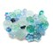 Glass Flower Beads, 30 pcs, Small Blue & Green Mix, Assorted Styles, 8mm to 15mm, Adorabilities